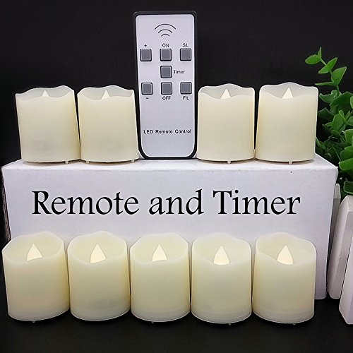 ã€Timer18 Pcs Batteries Includedã€‘9 Pcs LED Votive Tea Lights Candles Battery Operated Flickering Flameless Candles 2 Dimmable Light with Remote for Wedding Christmas Birthday Parties Gift